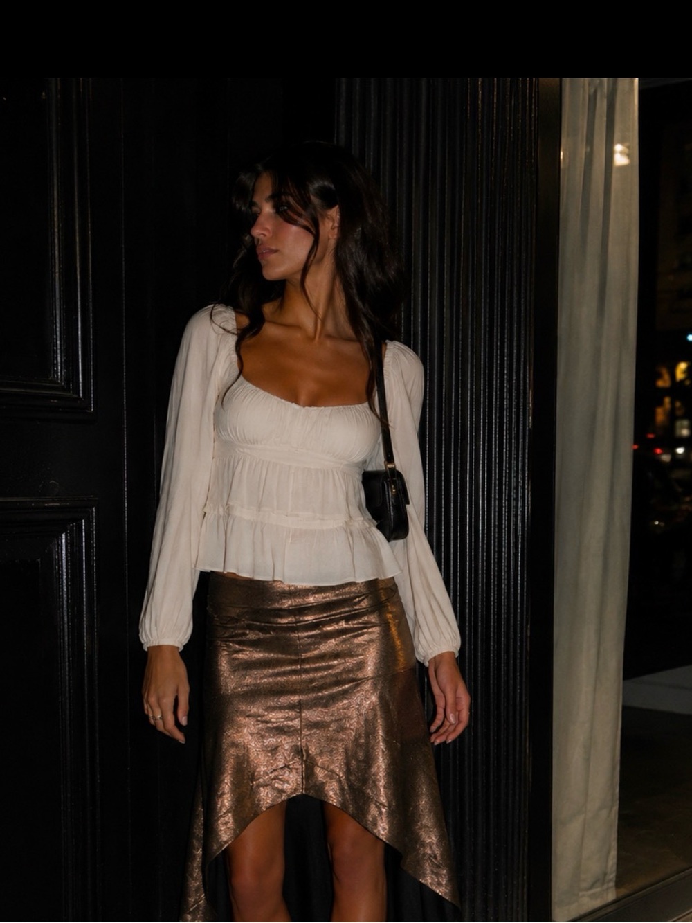 One X Oneteaspoon Metallic Bronze High Low Skirt Size M